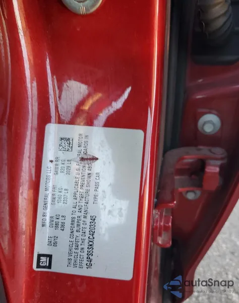 2012 Buick Verano from USA, damaged, VIN 1G4PS5SKXC4203345